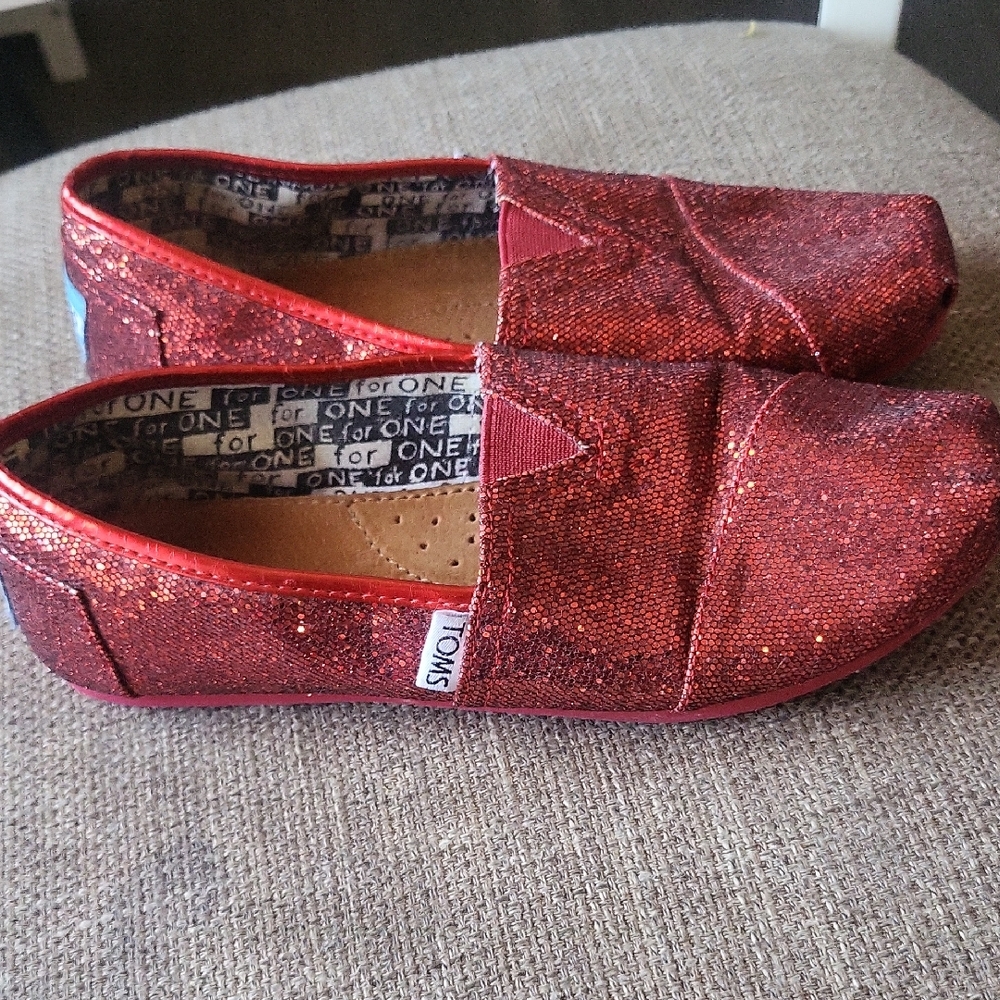 TOMS Sparkling Red Slip-On Shoes